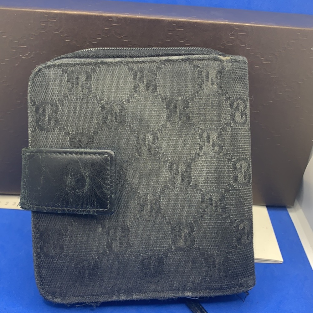 Vintage Gucci leather & canvas zippered wallet‎ - Picture 9 of 9